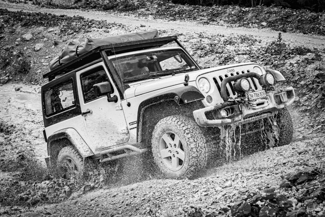 Jeep Wrangler in Action, offroading